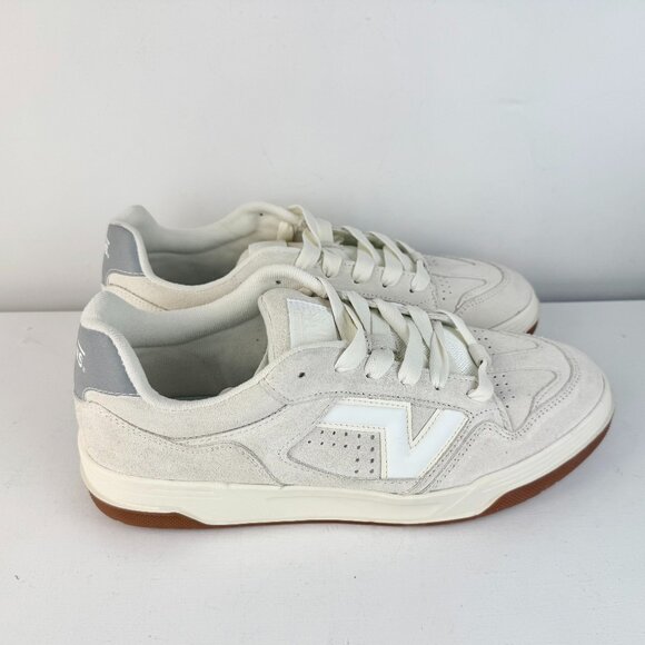 Men's 12 - VANS Upland Egret White Suede Shoe - 721356